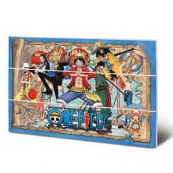 One Piece - Tableau En Bois Straw Hat Pirates Map